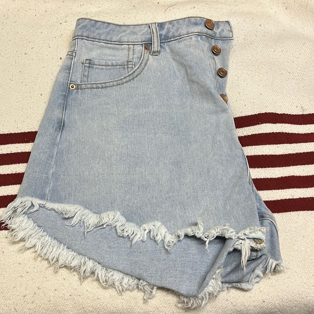 High waisted jean shorts
